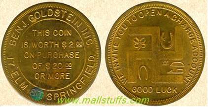 Swastika good luck coins of american insurance companies