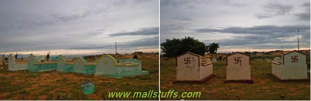 swastika in graveyards and tombstones