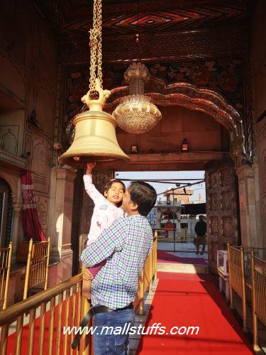 Bell is rung in temples to